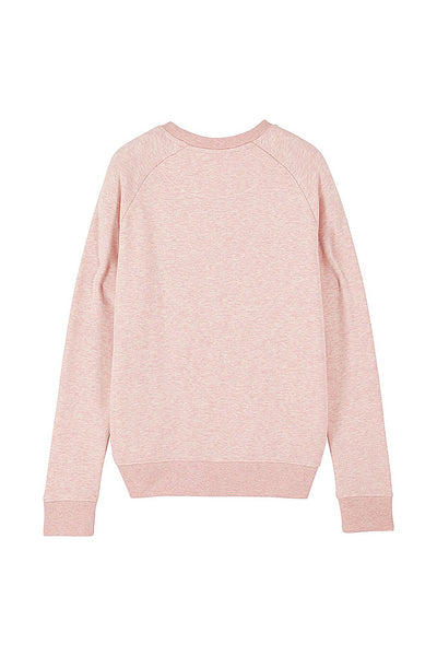 Light Pink Women Donut Flowers Print Sweatshirt, Medium-weight, from organic cotton blend