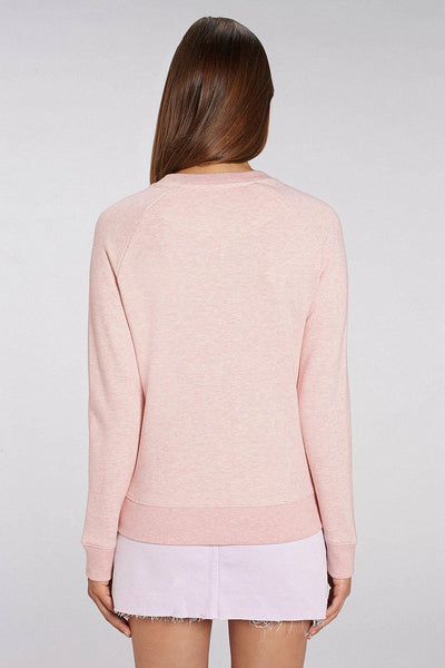 Light Pink Women Floral Sweatshirt, Medium-weight, from organic cotton blend