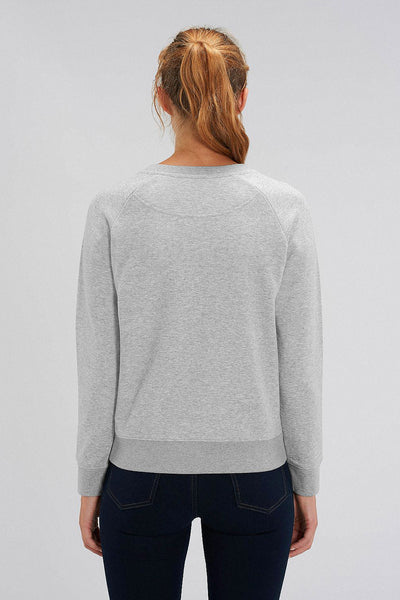 Grey Women Floral Graphic Sweatshirt, Medium-weight, from organic cotton blend