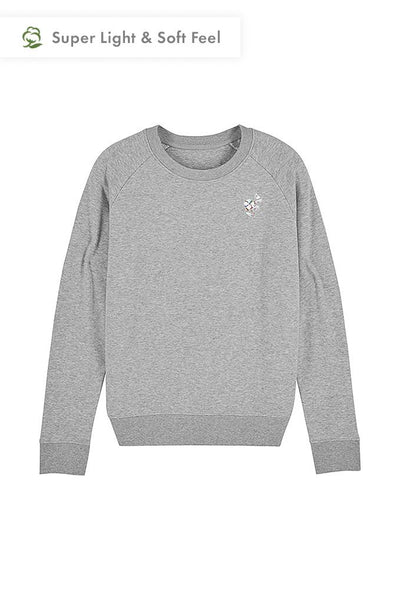 Grey Women Organic Cotton Sweatshirt, Medium-weight, from organic cotton blend