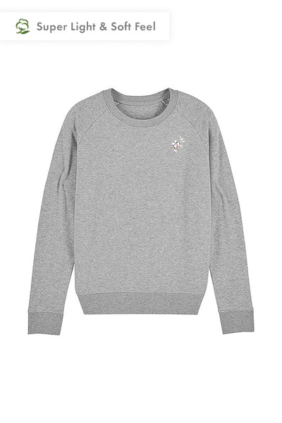 Grey Women Organic Cotton Sweatshirt, Medium-weight, from organic cotton blend