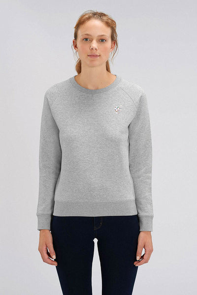 Grey Women Organic Cotton Sweatshirt, Medium-weight, from organic cotton blend