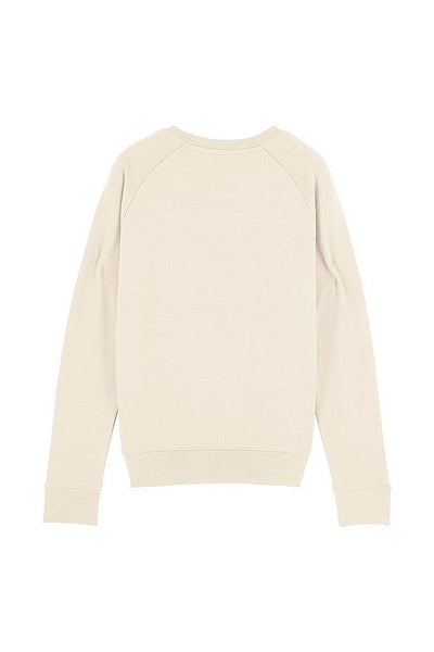 Beige Women Cute Floral Printed Sweatshirt, Medium-weight, from organic cotton blend