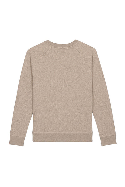 Beige Women Love More Graphic Sweatshirt, Medium-weight, from organic cotton blend