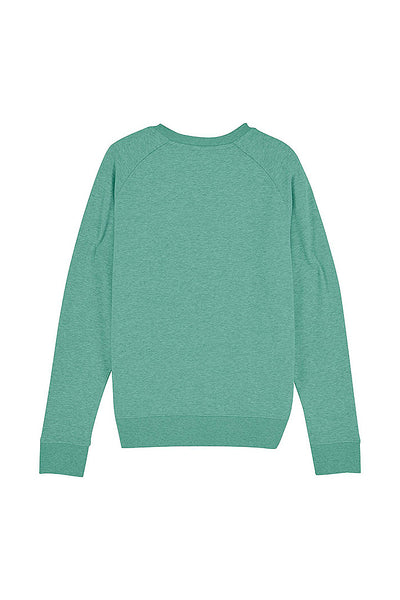 Mint green Women Embroidered Logo Sweatshirt, Medium-weight, from organic cotton blend
