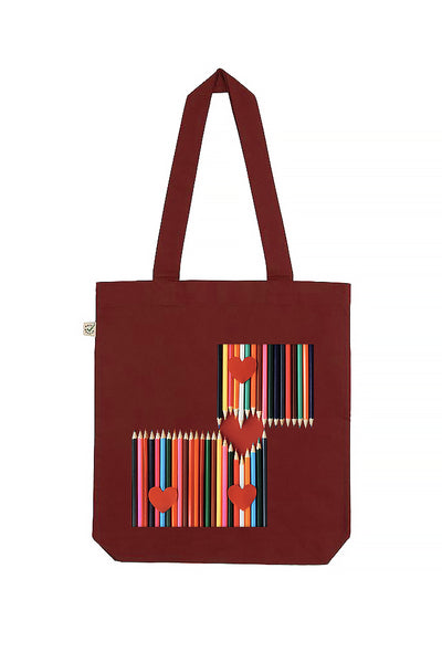 Organic Cotton Tote Bag with Love More Print