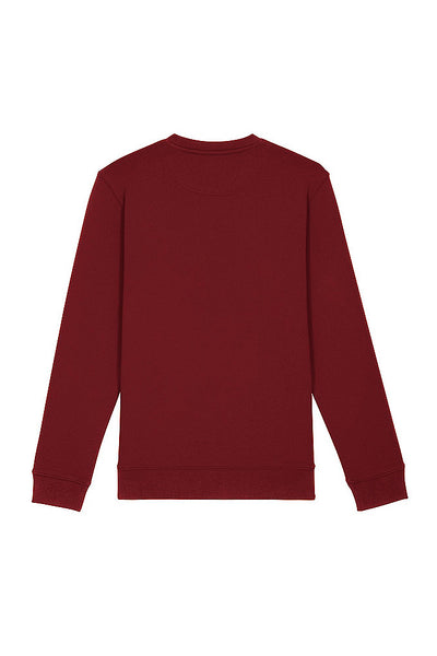 Burgundy Embroidered BHappy Logo Sweatshirt, Heavyweight, from organic cotton blend, Unisex, for Women & for Men 