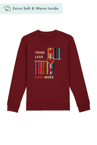 Burgundy Love More Graphic Sweatshirt, Heavyweight, from organic cotton blend