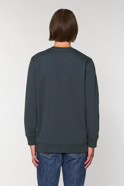 Dark grey Two Hands Printed Sweatshirt, Heavyweight, from organic cotton blend, Unisex, for Women & for Men 