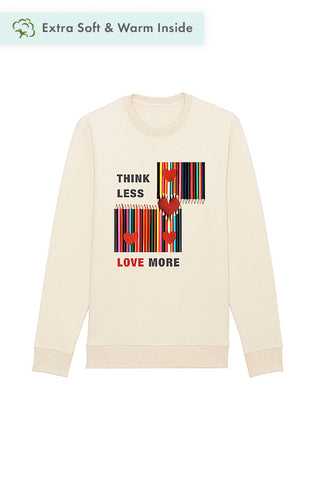 Beige Love More Graphic Sweatshirt, Heavyweight, from organic cotton blend