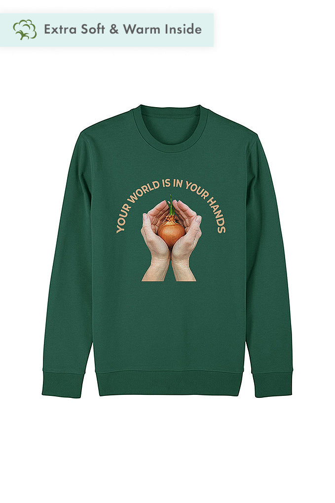Green Your World Graphic Sweatshirt, Heavyweight, from organic cotton blend, Unisex, for Women & for Men 