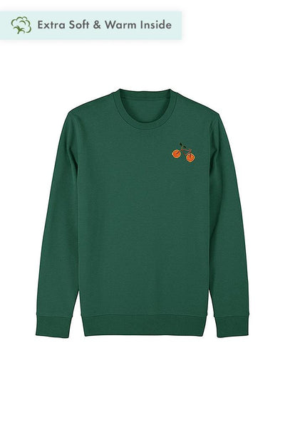 Green Orange Bicycle Sweatshirt, Heavyweight, from organic cotton blend, Unisex, for Women & for Men 