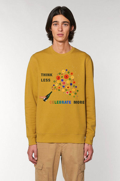 Yellow Celebrate Graphic Sweatshirt, Heavyweight, from organic cotton blend, Unisex, for Women & for Men 
