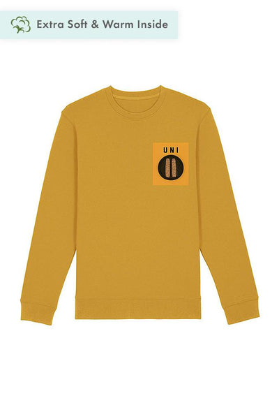 Yellow Unicorn Printed Sweatshirt, Heavyweight, from organic cotton blend