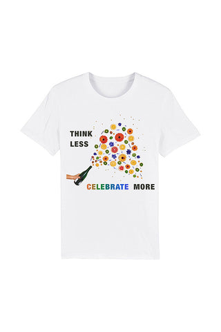 White Celebrate Graphic T-Shirt, 100% organic cotton, Unisex, for Women & for Men 