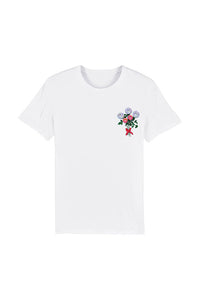 White Women Donut Flowers Graphic T-Shirt, 100% organic cotton