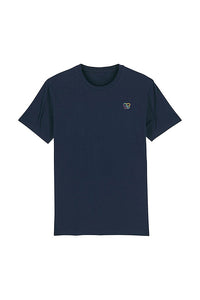 Navy BHappy Logo Crew Neck T-Shirt, 100% organic cotton, Unisex, for Women & for Men 