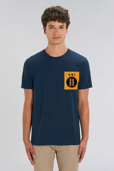 Navy Men Unicorn Crew Neck T-Shirt, 100% organic cotton