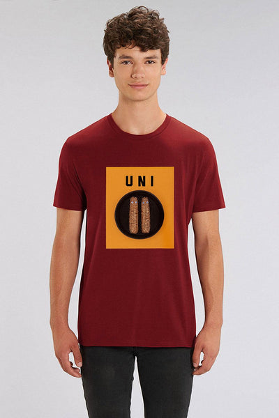 Burgundy Men Unicorn Graphic T-Shirt, 100% organic cotton