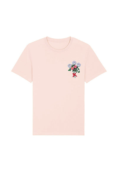 Light Pink Women Donut Flowers Graphic T-Shirt, 100% organic cotton