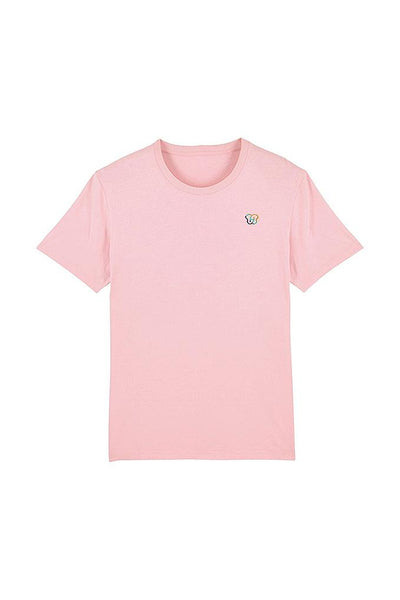 Cotton Pink BHappy Logo Crew Neck T-Shirt, 100% organic cotton, Unisex, for Women & for Men 