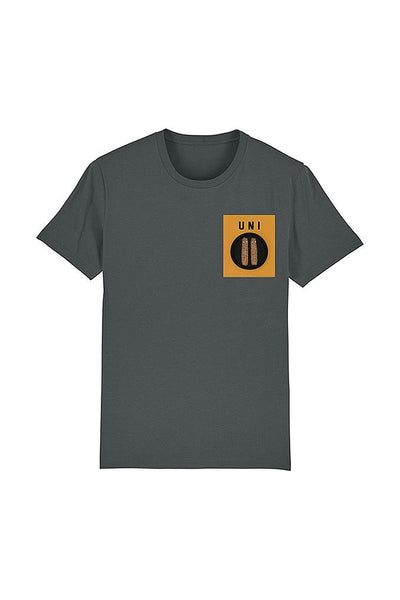 Dark grey Men Unicorn Crew Neck T-Shirt, 100% organic cotton