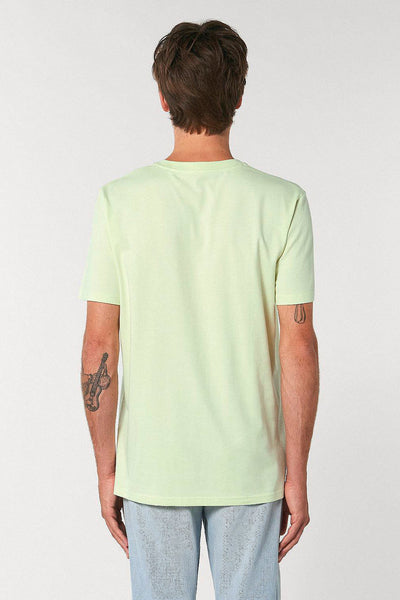 Light green Orange Bicycle Crew Neck T-Shirt, 100% organic cotton, Unisex, for Women & for Men 
