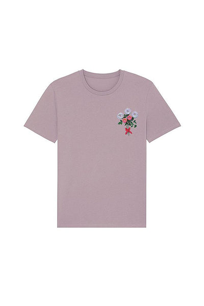 Lilac purple Women Donut Flowers Graphic T-Shirt, 100% organic cotton