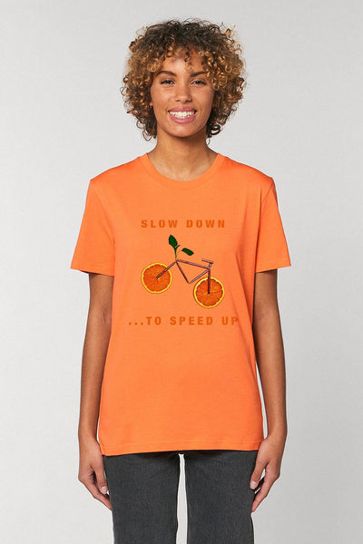Orange Orange Bicycle Graphic T-Shirt, 100% organic cotton, Unisex, for Women & for Men 