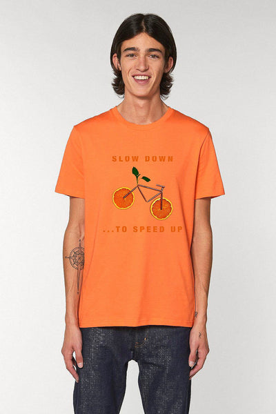Orange Orange Bicycle Graphic T-Shirt, 100% organic cotton, Unisex, for Women & for Men 