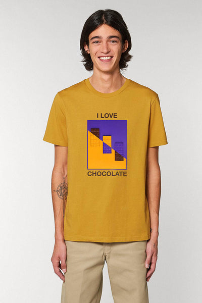 Yellow Chocolate Love Graphic T-Shirt, 100% organic cotton, Unisex, for Women & for Men 