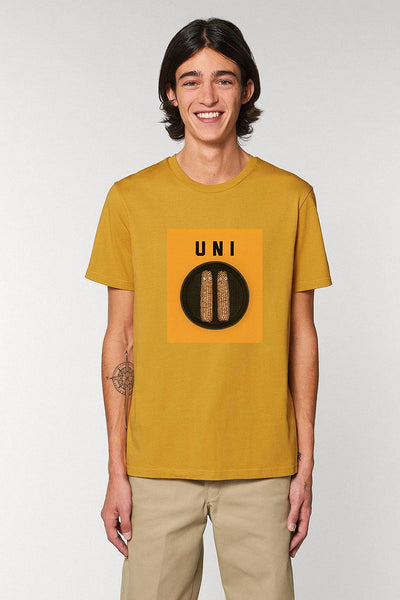 Yellow Men Unicorn Graphic T-Shirt, 100% organic cotton
