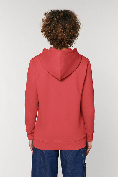 Red Organic Cotton Printed Hoodie, Heavyweight, from organic cotton blend, Unisex, for Women & for Men 