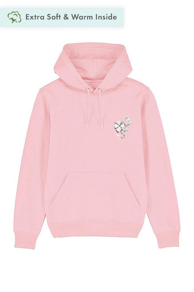 Cotton Pink Organic Cotton Printed Hoodie, Heavyweight, from organic cotton blend, Unisex, for Women & for Men 