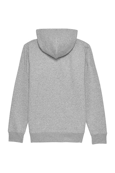 Grey Men Embroidered Logo Zip Up Hoodie, Heavyweight, from organic cotton blend