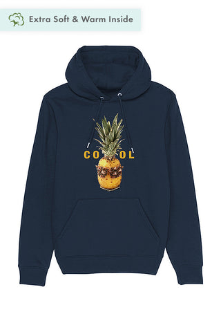 Navy Cool Graphic Hoodie, Heavyweight, from organic cotton blend, Unisex, for Women & for Men 