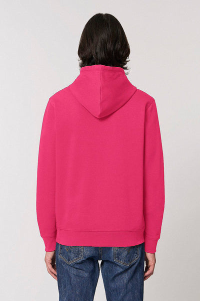 Pink BHappy Logo Basic Hoodie, Medium-weight, from organic cotton blend, Unisex, for Women & for Men 