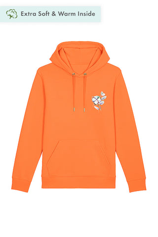 Orange Organic Cotton Printed Hoodie, Heavyweight, from organic cotton blend, Unisex, for Women & for Men 