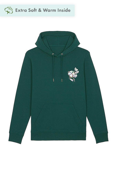 Green Organic Cotton Printed Hoodie, Heavyweight, from organic cotton blend, Unisex, for Women & for Men 