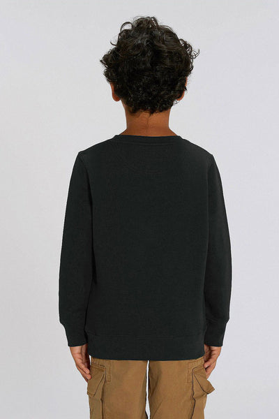 Black Kids Love Heart Graphic Sweatshirt, Medium-weight, from organic cotton blend, for girls & for boys 
