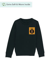 Black Boys Unicorn Printed Sweatshirt, Medium-weight, from organic cotton blend