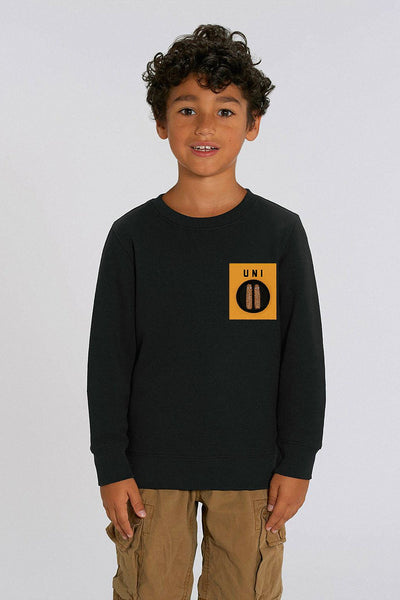 Black Boys Unicorn Printed Sweatshirt, Medium-weight, from organic cotton blend