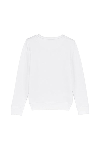 White Kids Organic Cotton Graphic Sweatshirt, Medium-weight, from organic cotton blend, for girls & for boys 