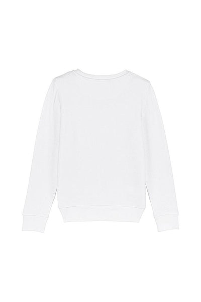 White Kids Love Heart Graphic Sweatshirt, Medium-weight, from organic cotton blend, for girls & for boys 