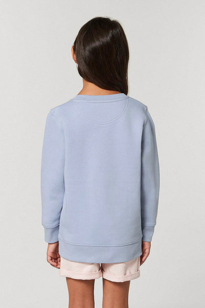 Light blue Girls Donut Flowers Print Sweatshirt, Medium-weight, from organic cotton blend
