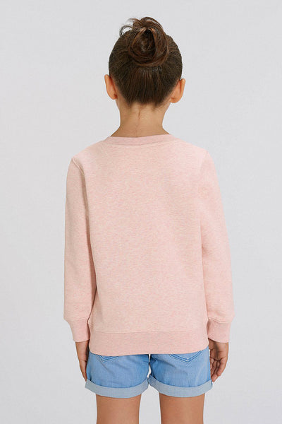 Light Pink Kids BHappy Logo Sweatshirt, Medium-weight, from organic cotton blend, for girls & for boys 