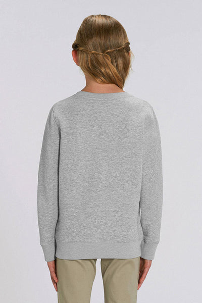 Grey Kids Organic Cotton Graphic Sweatshirt, Medium-weight, from organic cotton blend, for girls & for boys 