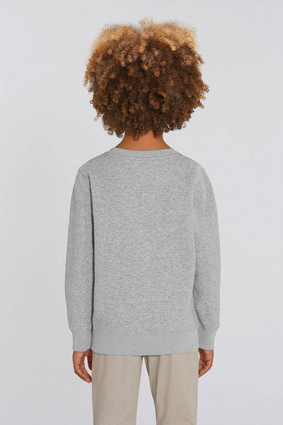 Grey Kids Organic Cotton Graphic Sweatshirt, Medium-weight, from organic cotton blend, for girls & for boys 