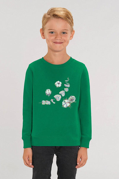 Green Kids Organic Cotton Graphic Sweatshirt, Medium-weight, from organic cotton blend, for girls & for boys 