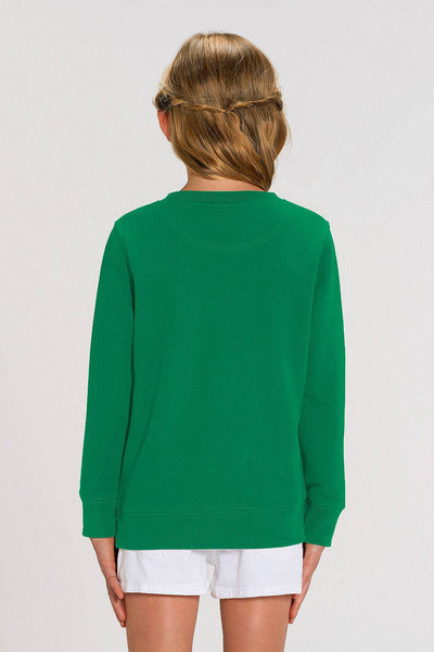 Green Kids Orange Bicycle Graphic Sweatshirt, Medium-weight, from organic cotton blend, for girls & for boys 